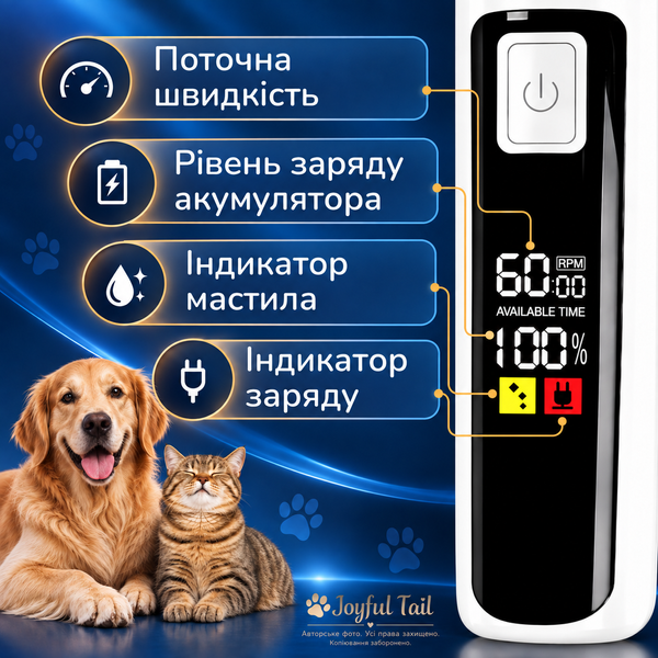 Машинка для стрижки собак и котов ROVEX &ndash; аккумуляторный триммер для груминга с 4 насадками 001870 фото