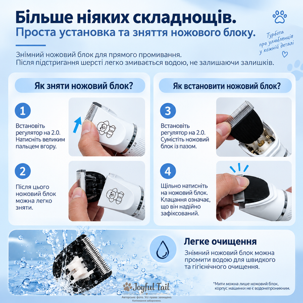 Машинка для стрижки собак и котов ROVEX &ndash; аккумуляторный триммер для груминга с 4 насадками 001870 фото