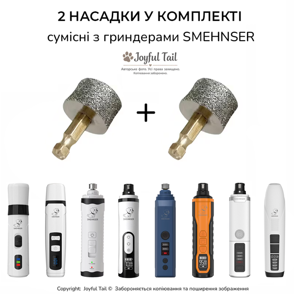 Алмазные насадки для гриндера SMEHNSER 2 шт оригинальные 001221 фото