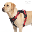 Анатомическая шлея для собак усиленная Duomm FidoFlex шлейка черная с красным, S