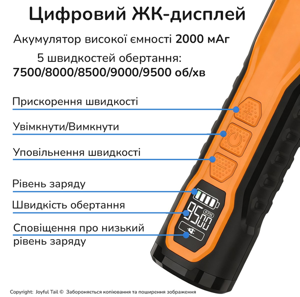 Гриндер точилка SMEHNSER М9 фрезер для кігтів собак і котів електричний кігтеріз 001853 фото